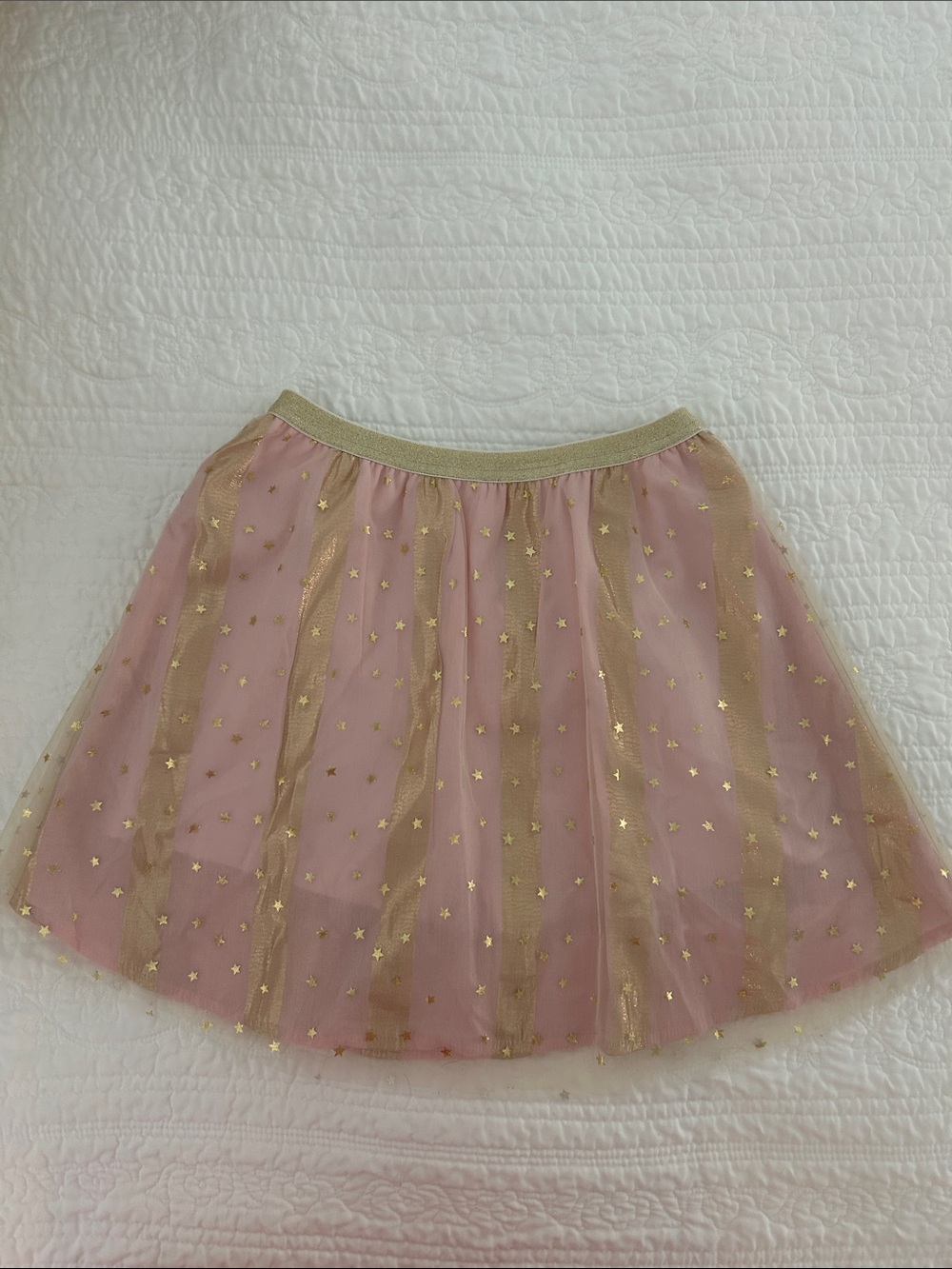 Bisby Girls' Pink & Gold Star Tulle Skirt